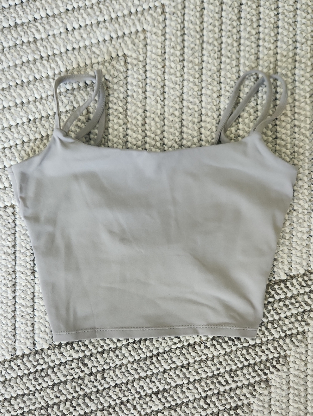 Halara Women’s Double-Strap Cropped Tank Top in Light Gray